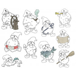 Stickdatei - 10 Seebär Gnome